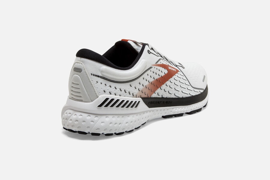 Brooks Adrenaline GTS 21 Road Running Shoes Mens White/Black/Orange 064538-FWK